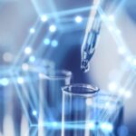 chemical glass test tube with pipette