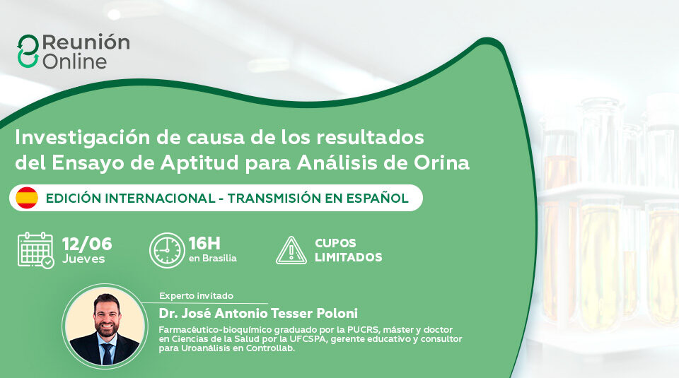 Ensayo de Aptitud en Análisis de Orina es el tema de la Reunión Online en español