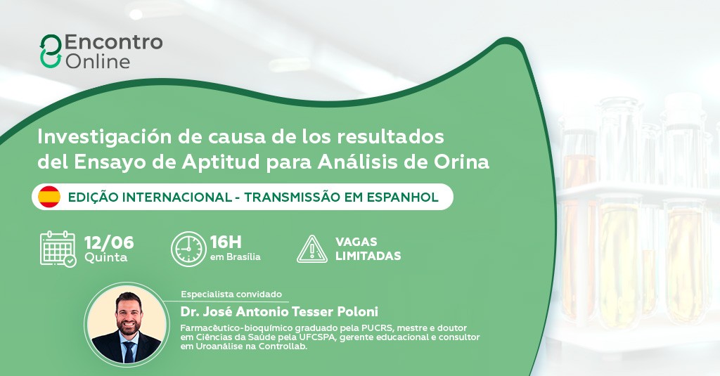Ensaio de Proficiência em Análise de Urina é tema do Encontro Online em espanhol