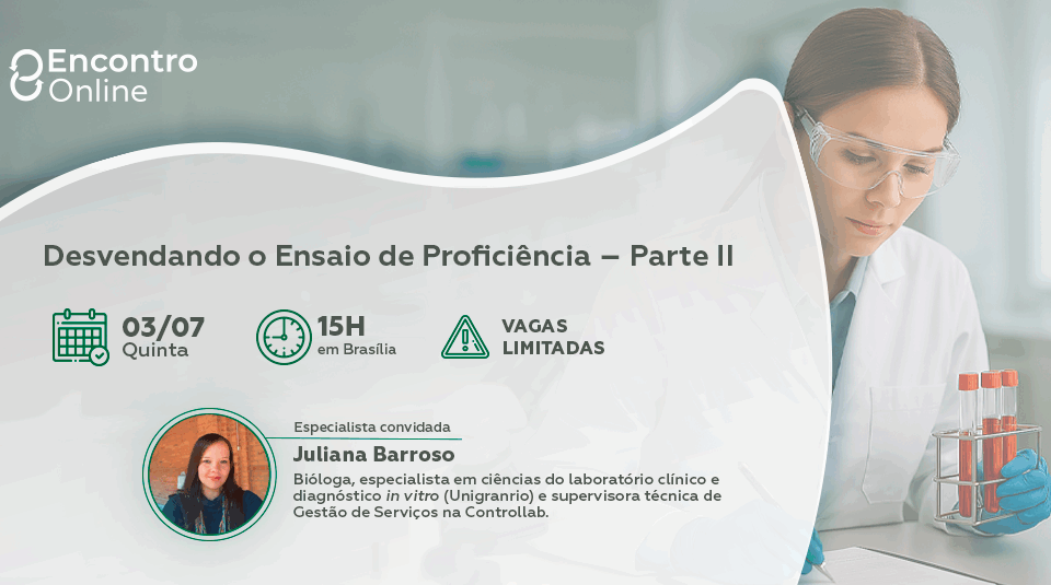 Controllab realiza Encontro Online sobre Ensaio de Proficiência — participe!