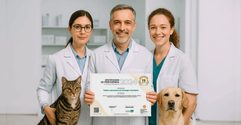 Laboratório Pathos assegura a qualidade dos exames veterinários com conquista do Certificado de Proficiência