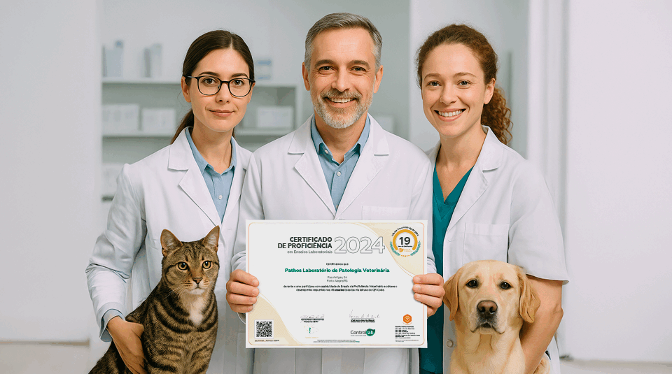 Laboratório Pathos assegura a qualidade dos exames veterinários com conquista do Certificado de Proficiência